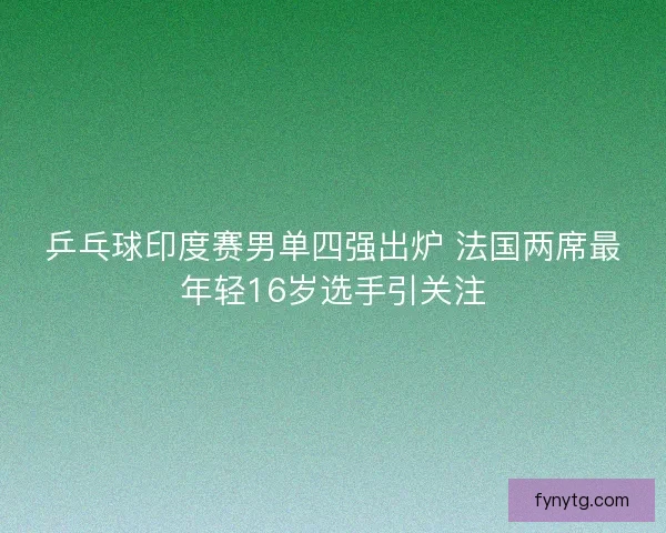 乒乓球印度赛男单四强出炉 法国两席最年轻16岁选手引关注