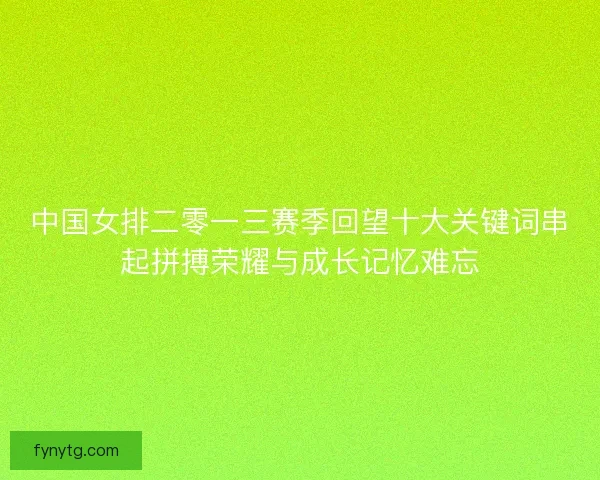 中国女排二零一三赛季回望十大关键词串起拼搏荣耀与成长记忆难忘